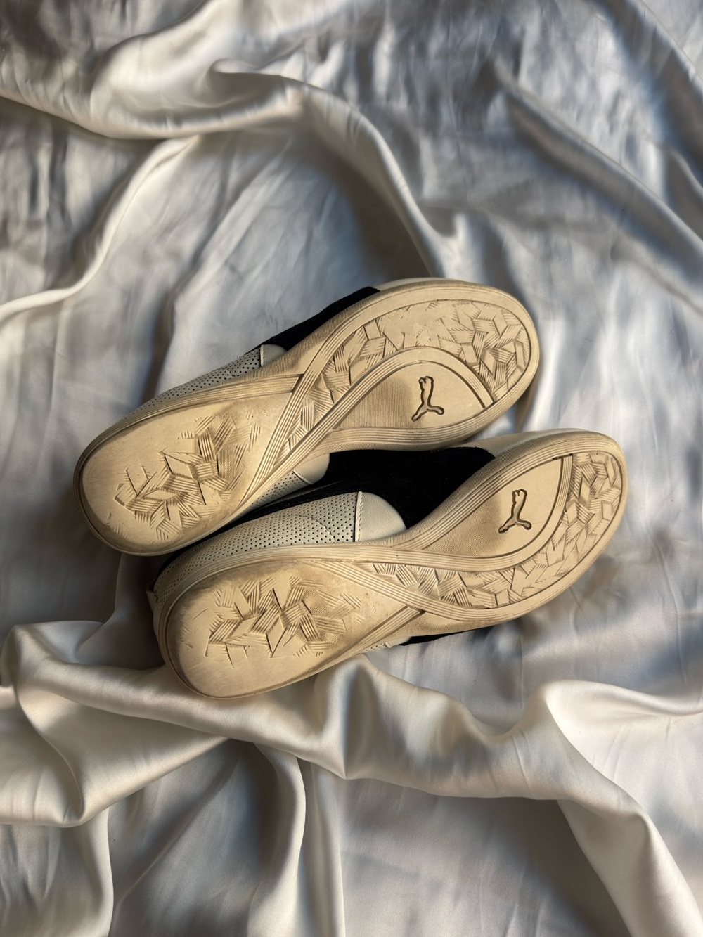 Puma Cream and Black Low-Profile Sneakers - Picture 2 of 6